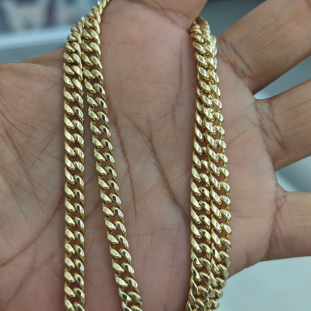 10kt Real Gold Miami Cuban Style Chain 5.8mm 24 inches - Picture 9 of 12